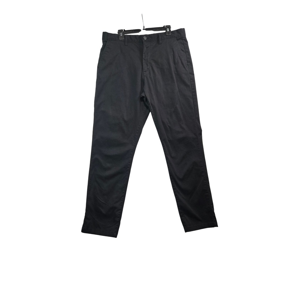 H&M Slim Fit Chino Pants Mens 36 Black Cotton Stretch Trousers Dark Academia